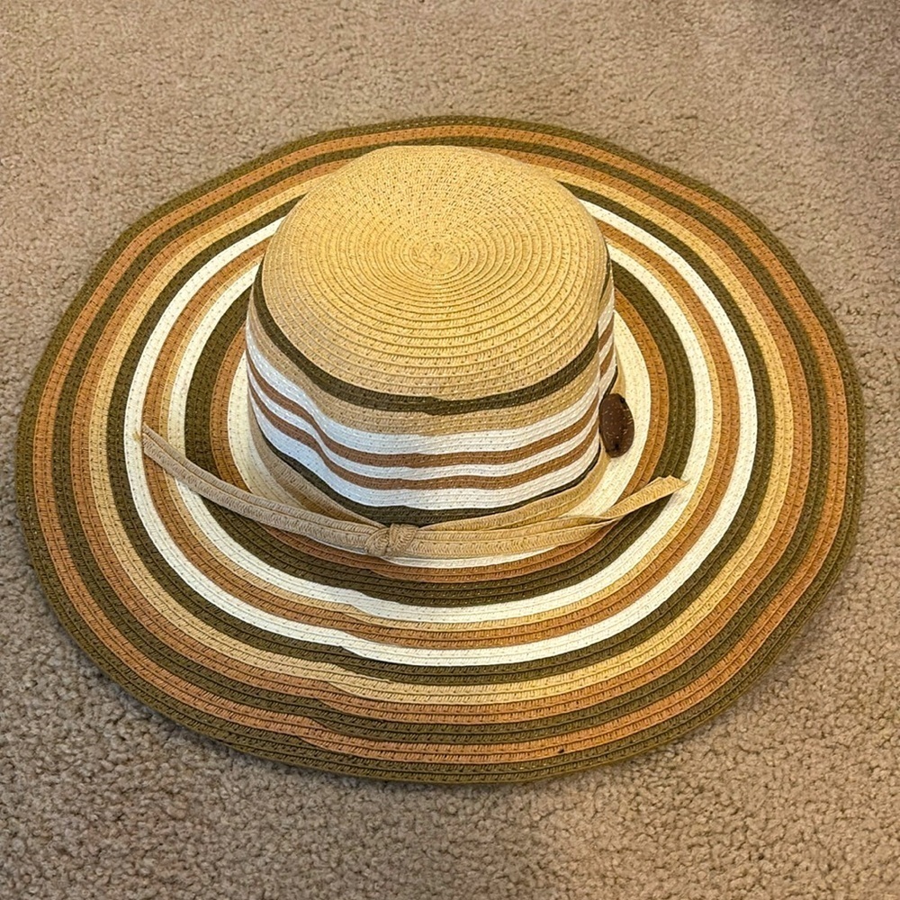 Panama Jack floppy striped beach and sun hat
